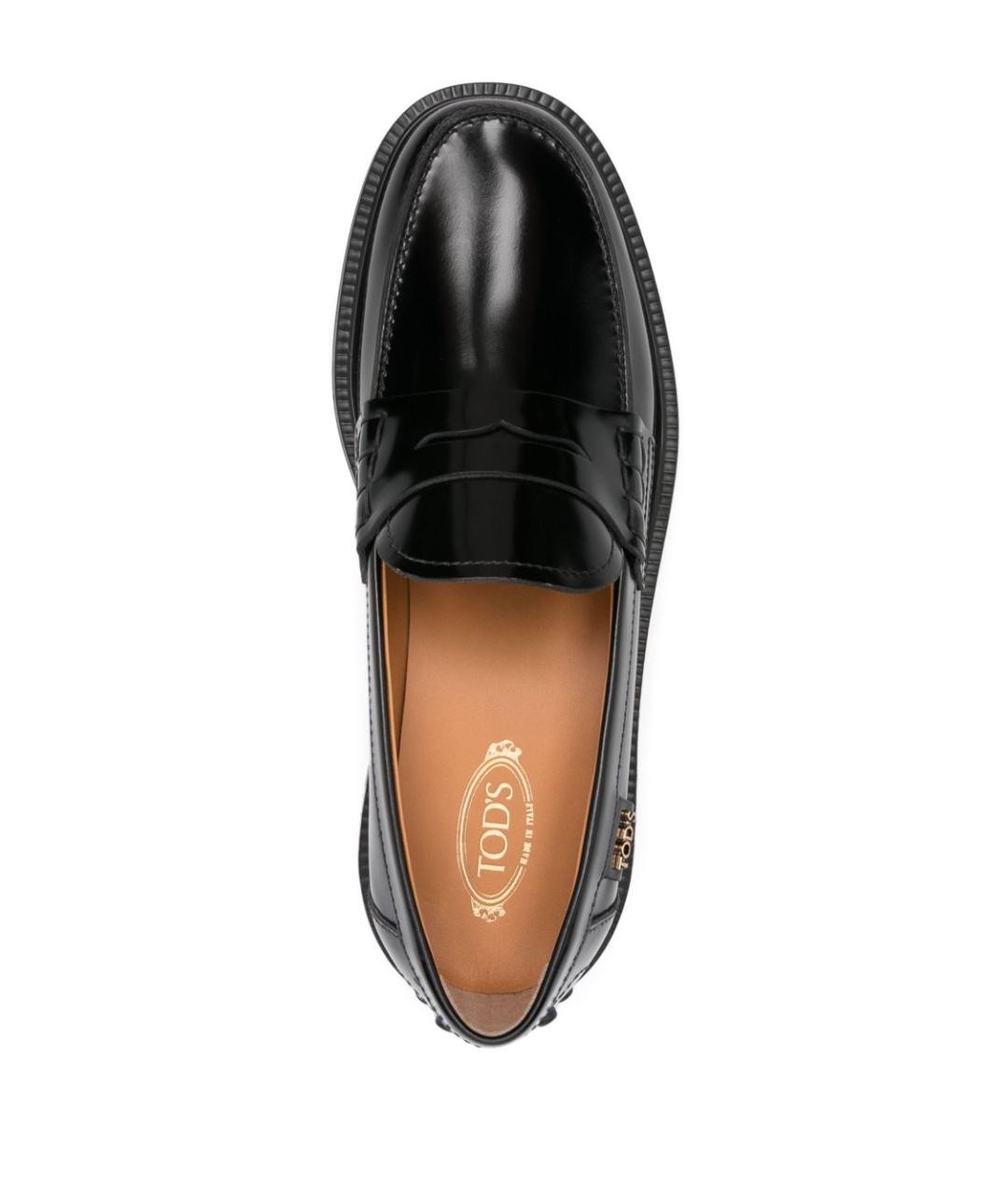 TOD'S Черные кожаные лоферы, фото 3
