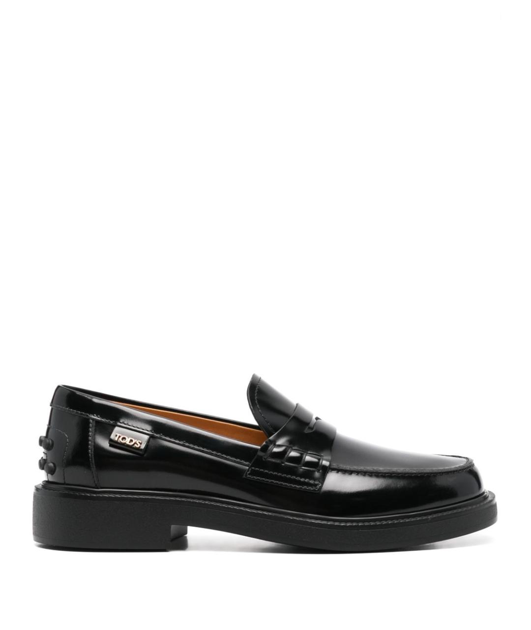 TOD'S Черные кожаные лоферы, фото 1