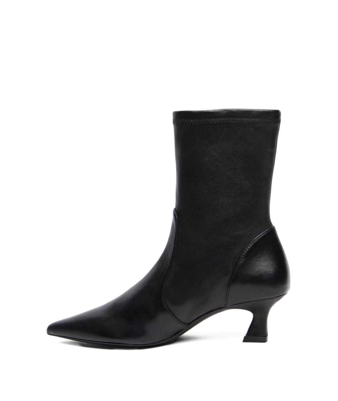 STUART WEITZMAN Черные кожаные ботильоны, фото 3