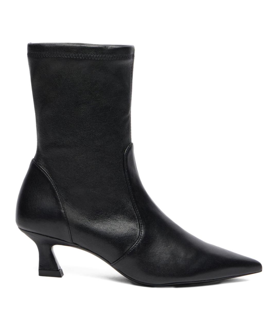 STUART WEITZMAN Черные кожаные ботильоны, фото 1