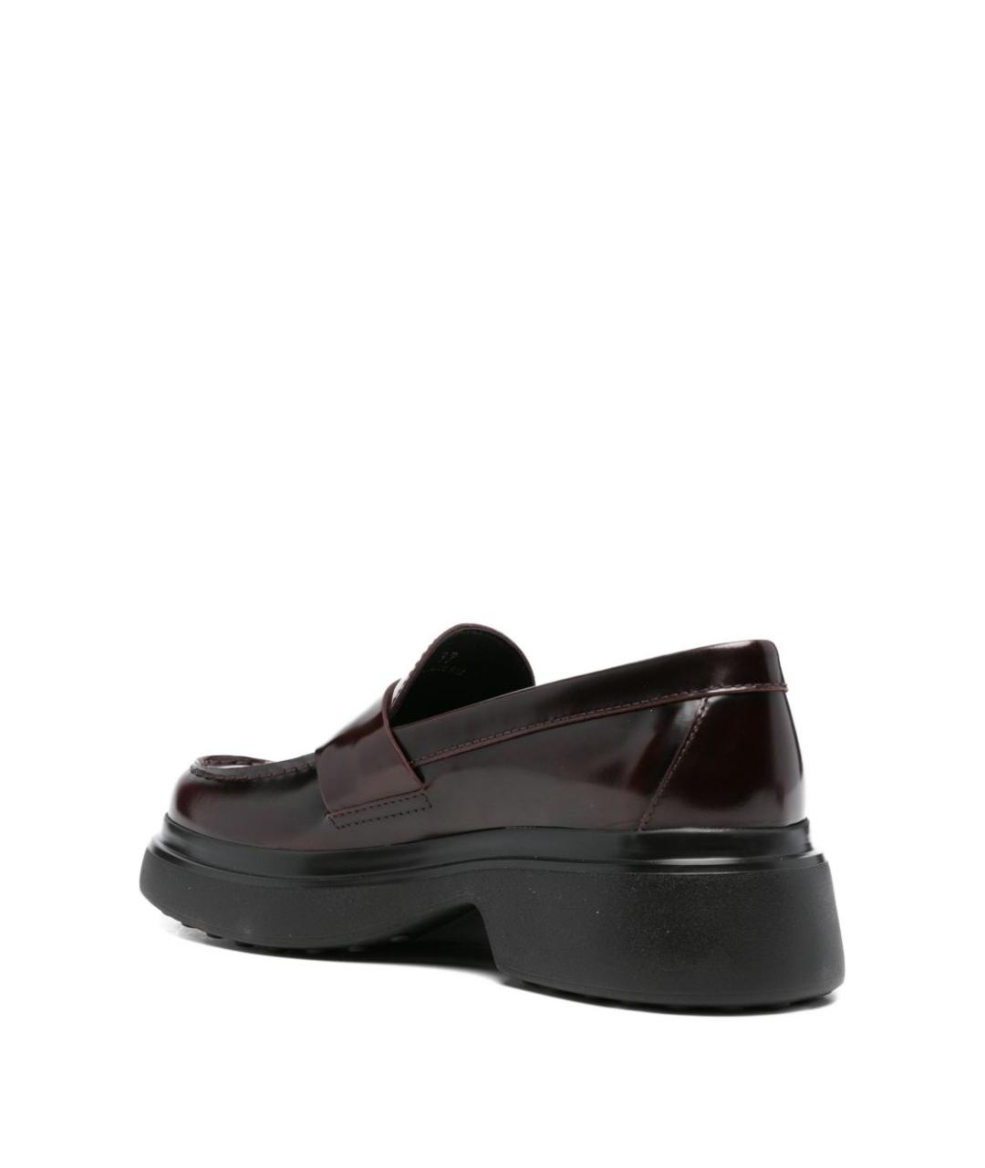 TOD'S Бордовые кожаные лоферы, фото 4