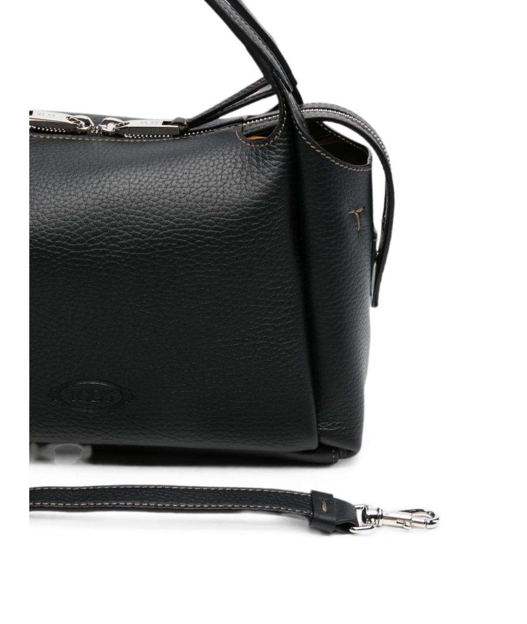 TOD'S Черная кожаная сумка с короткими ручками, фото 2