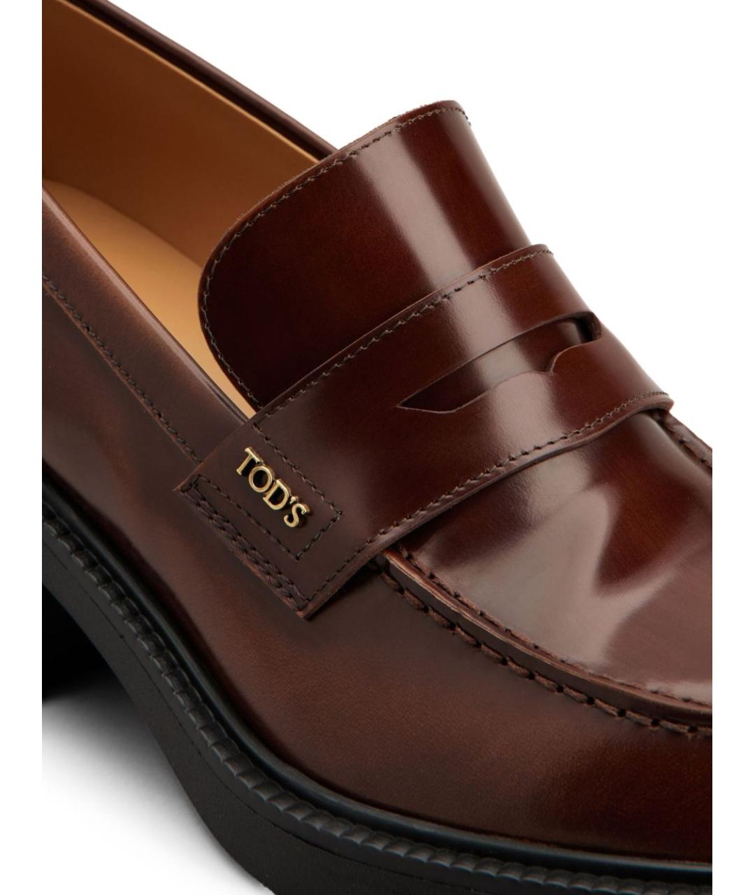 TOD'S Коричневые кожаные туфли, фото 5