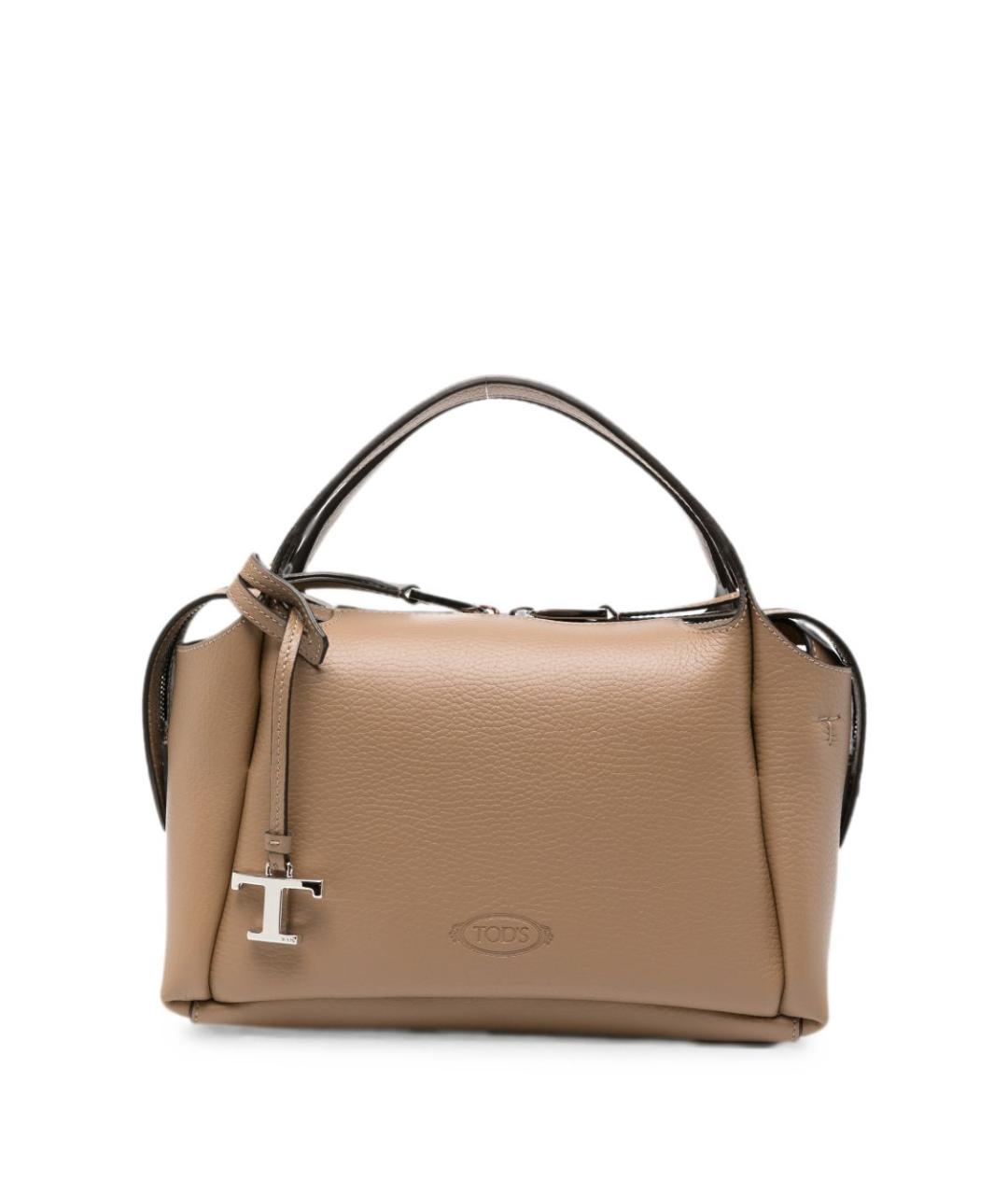 TOD'S Коричневая кожаная сумка с короткими ручками, фото 1