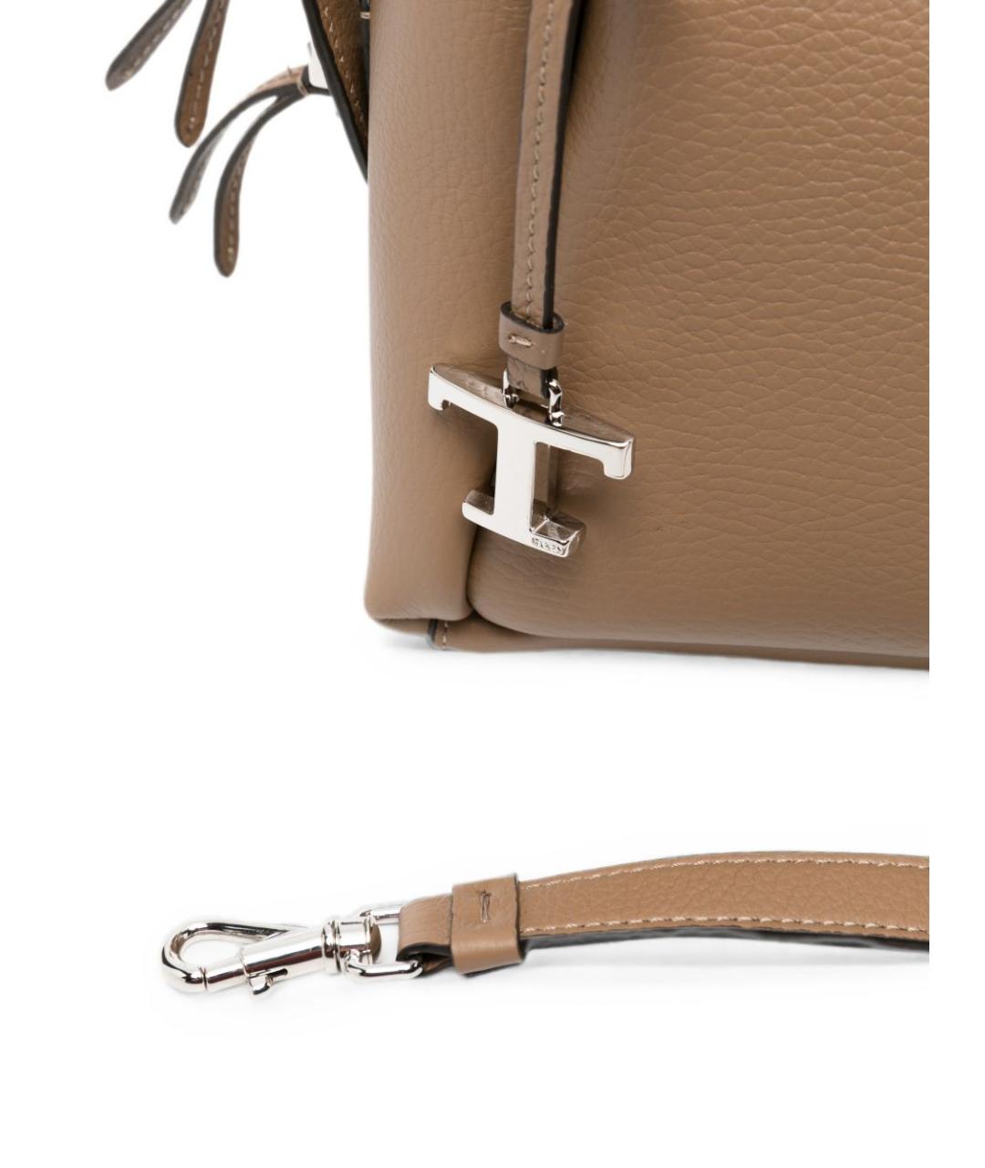 TOD'S Коричневая кожаная сумка с короткими ручками, фото 5