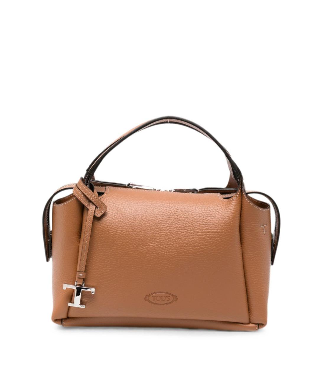 TOD'S Коричневая кожаная сумка тоут, фото 1