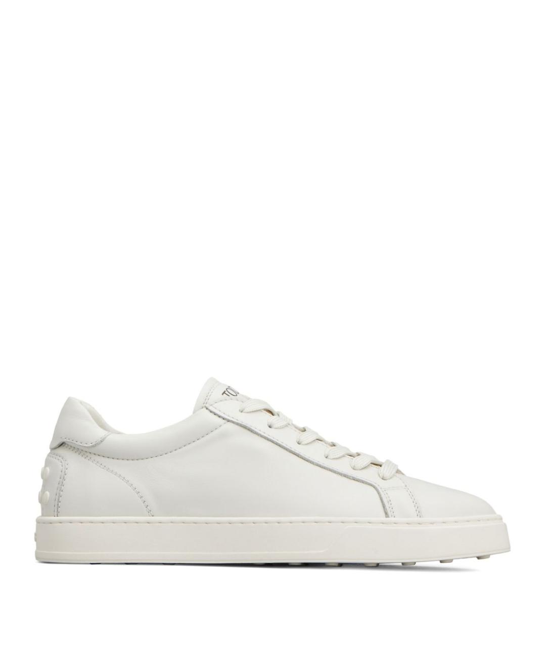 TOD'S Белые кожаные низкие кроссовки / кеды, фото 1