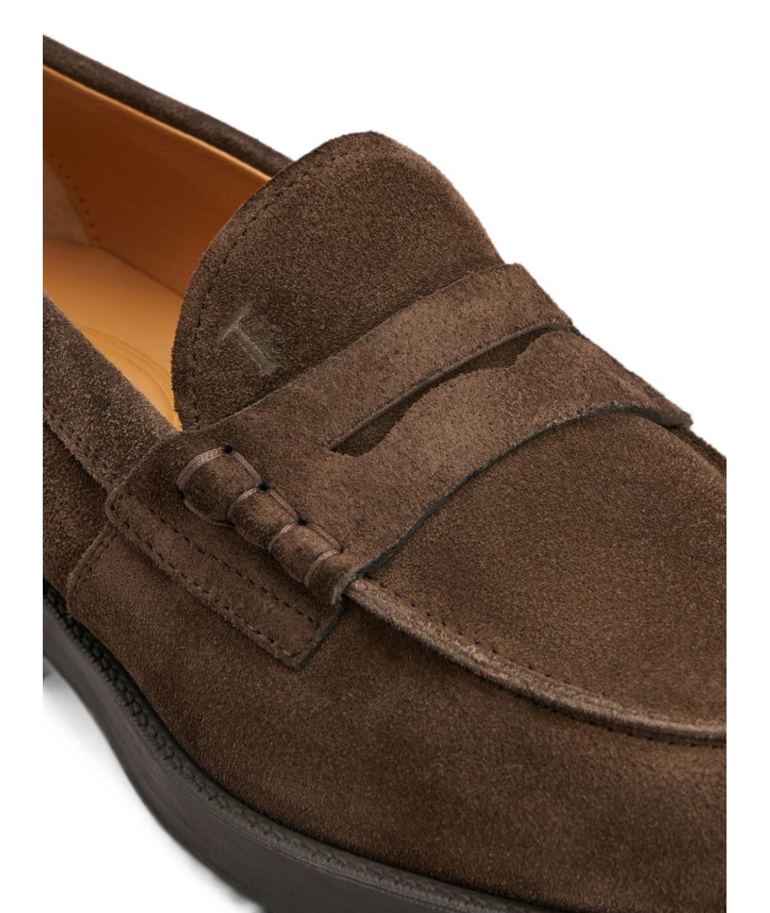 TOD'S Коричневые замшевые лоферы, фото 3