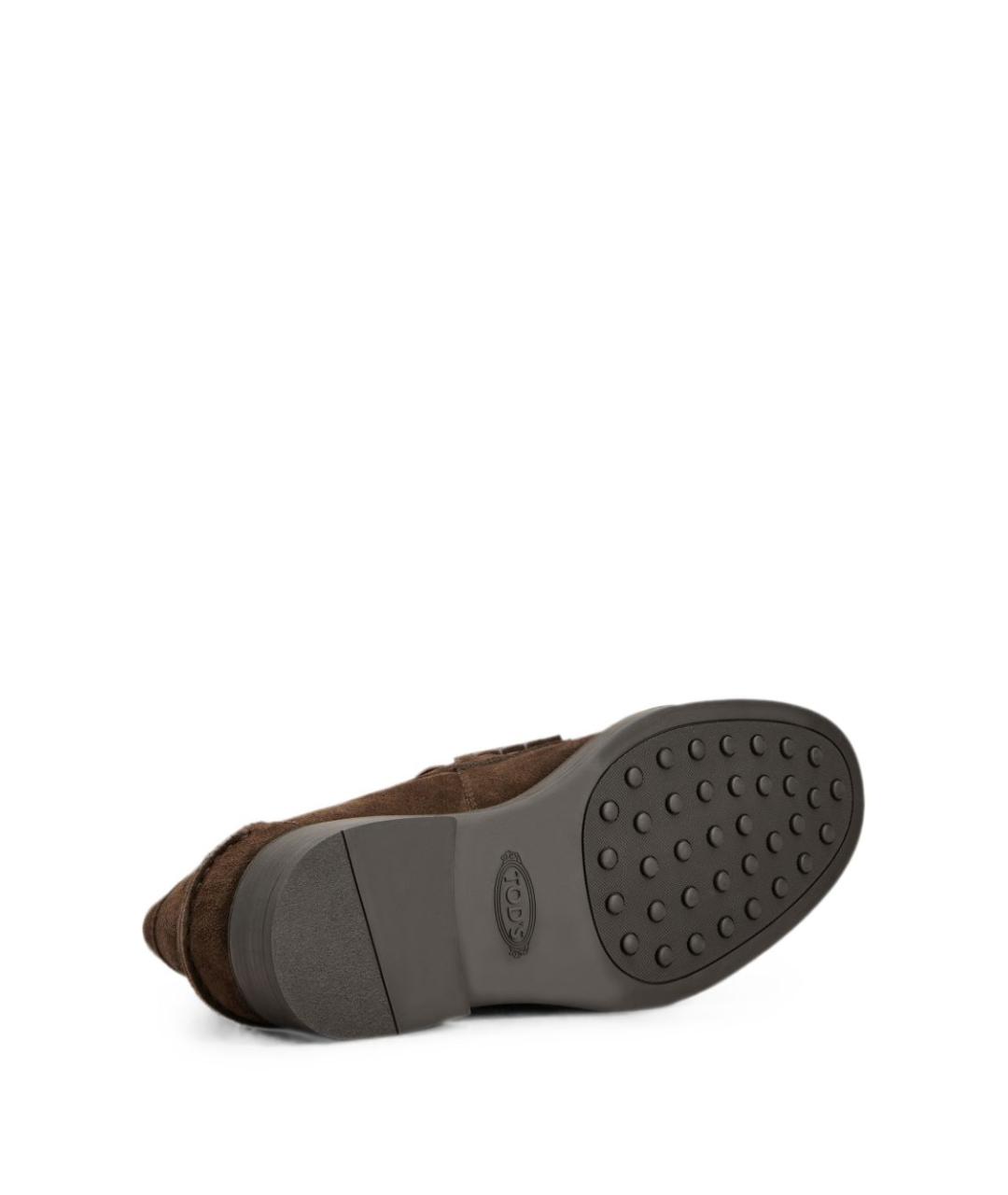 TOD'S Коричневые замшевые лоферы, фото 4