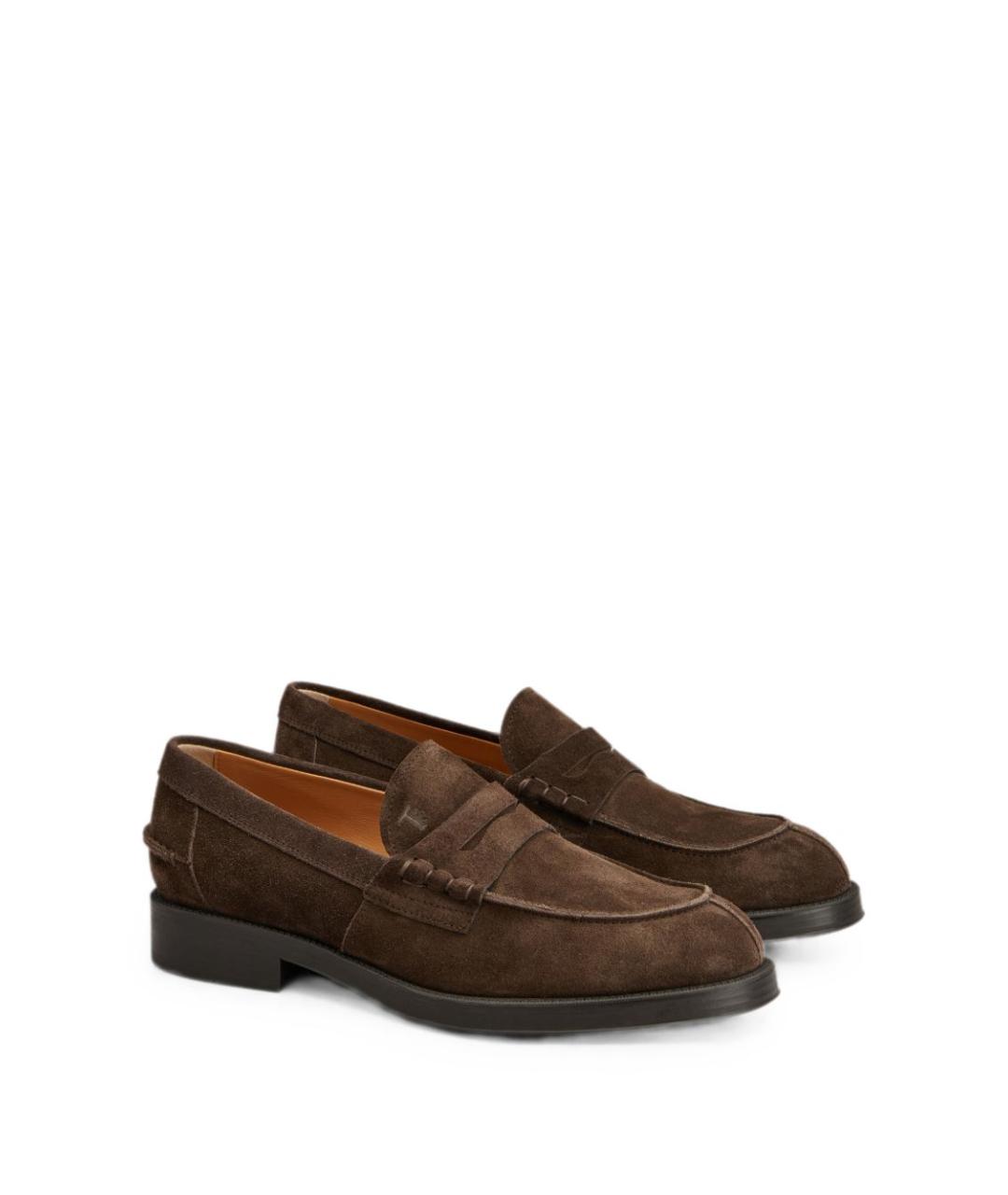 TOD'S Коричневые замшевые лоферы, фото 2