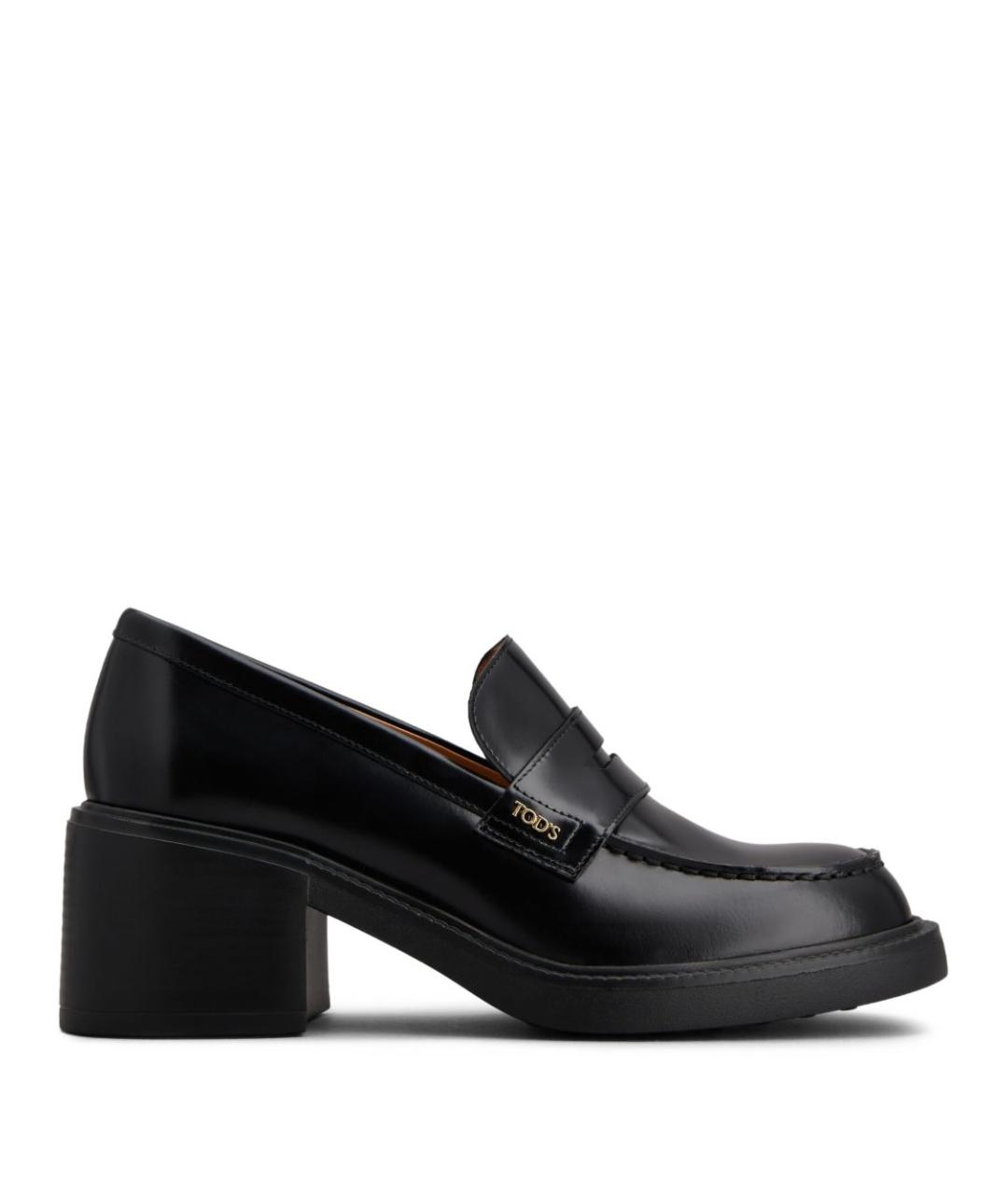 TOD'S Черные кожаные лоферы, фото 1