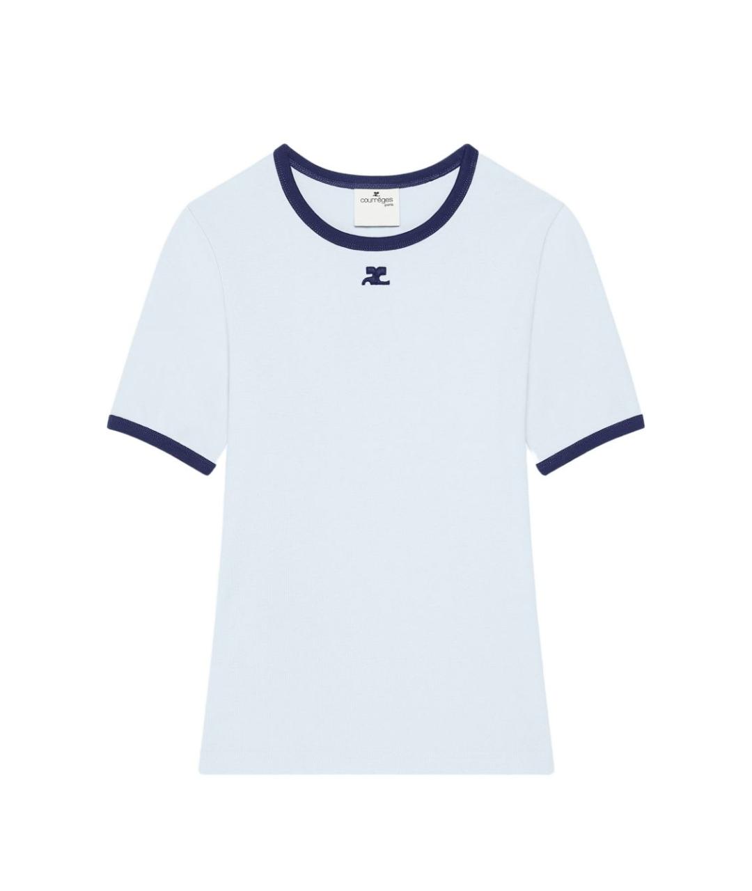 COURREGES Голубая хлопковая футболка, фото 1