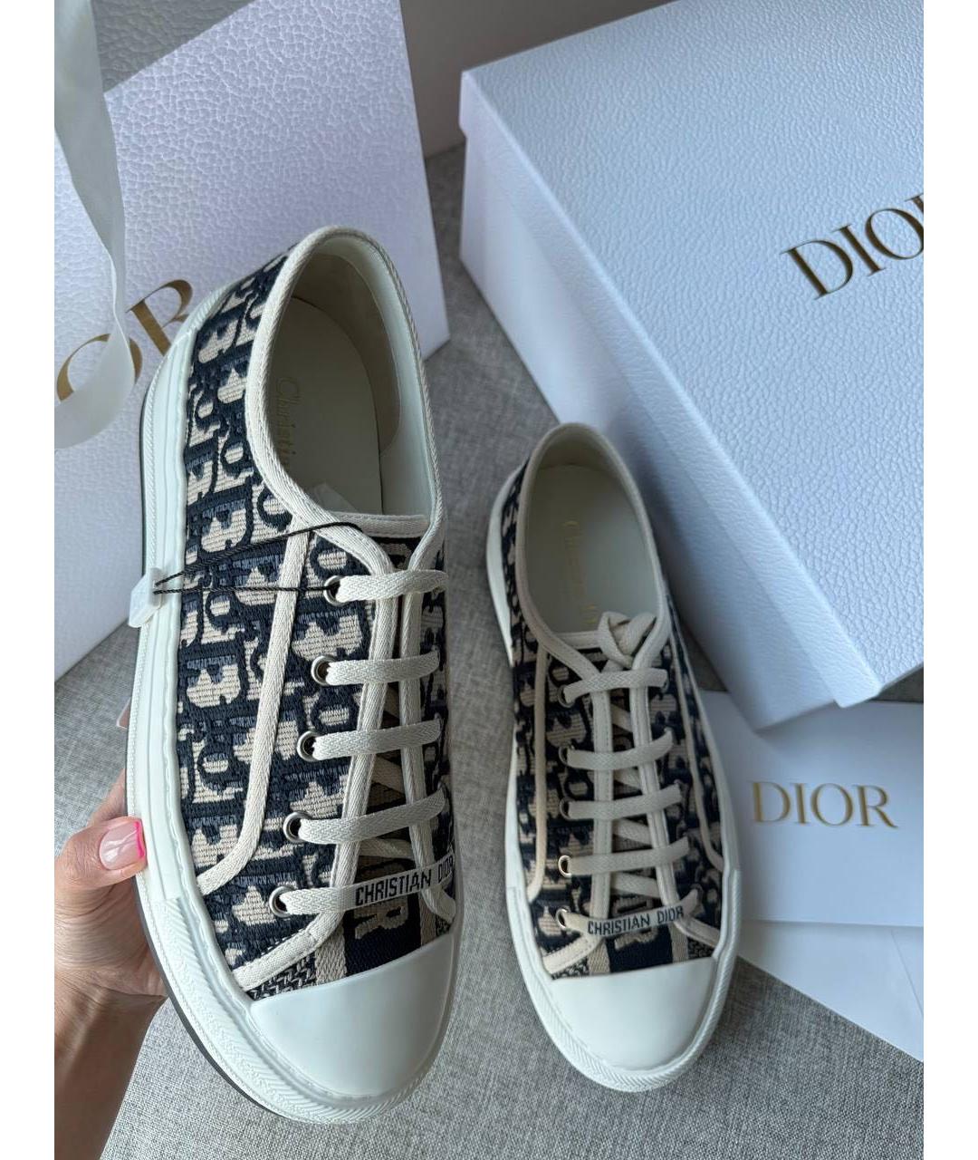 CHRISTIAN DIOR Мульти текстильные кеды, фото 5