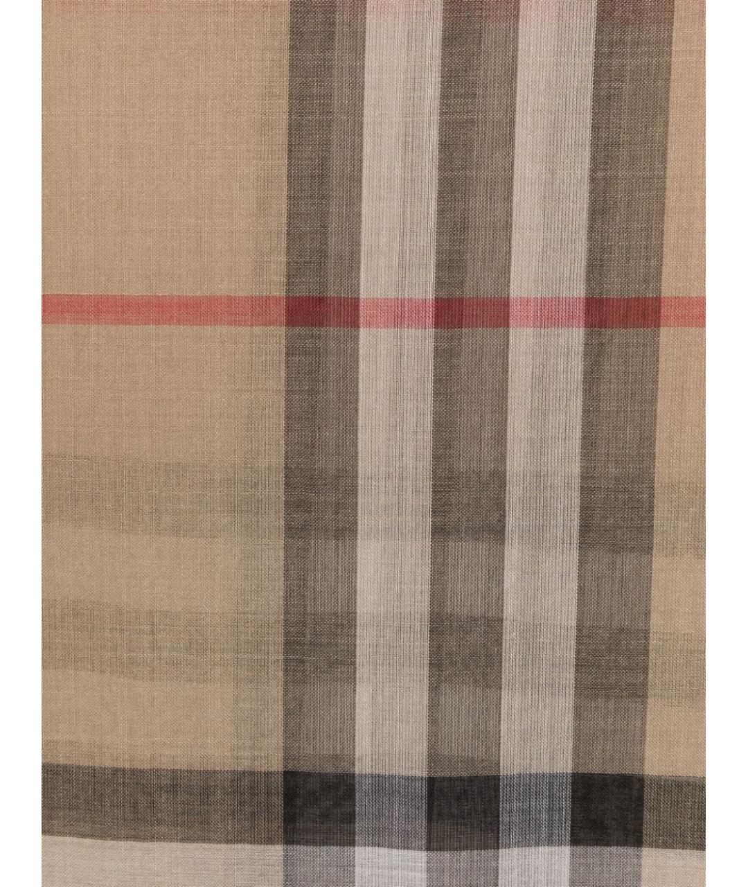 BURBERRY Бежевый шерстяной шарф, фото 2