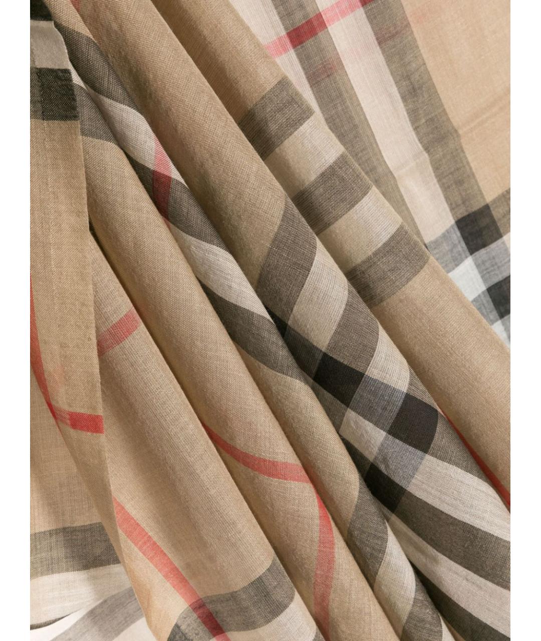 BURBERRY Бежевый шерстяной шарф, фото 3