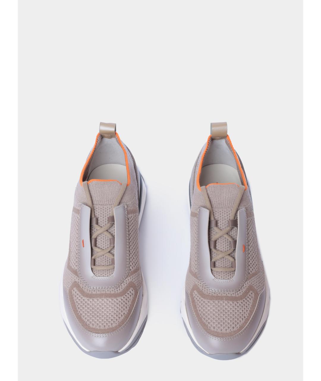 SANTONI Серые текстильные низкие кроссовки / кеды, фото 5
