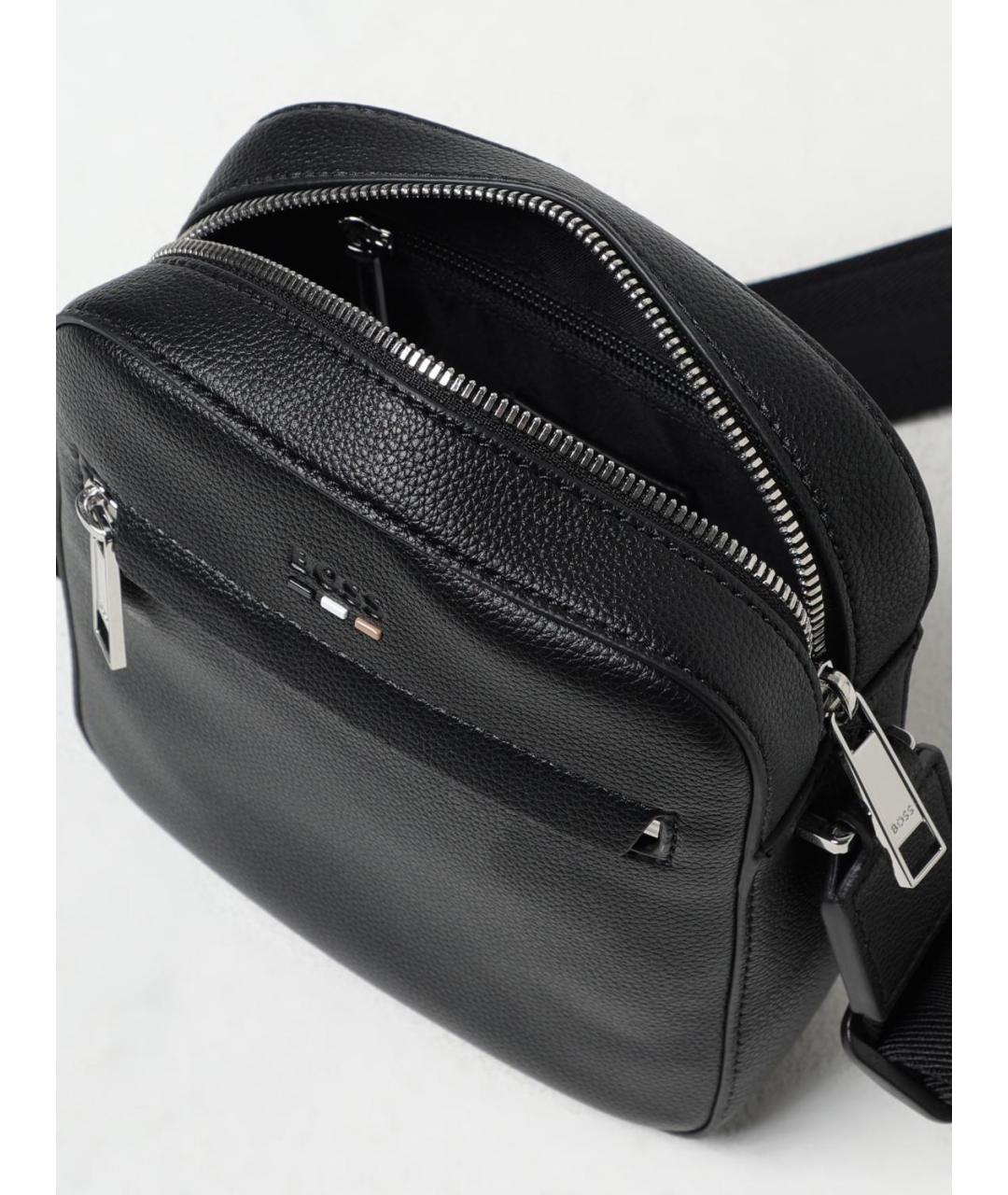 HUGO BOSS Черная синтетическая сумка на плечо, фото 3