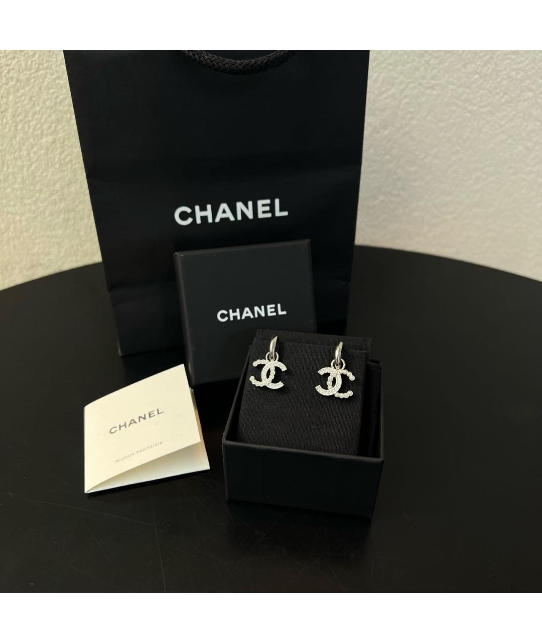 CHANEL Серебряные металлические серьги, фото 3