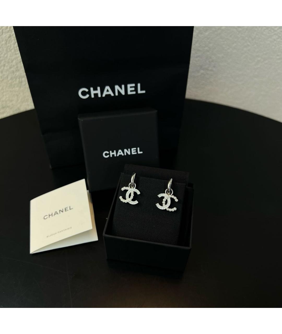 CHANEL Серебряные металлические серьги, фото 2