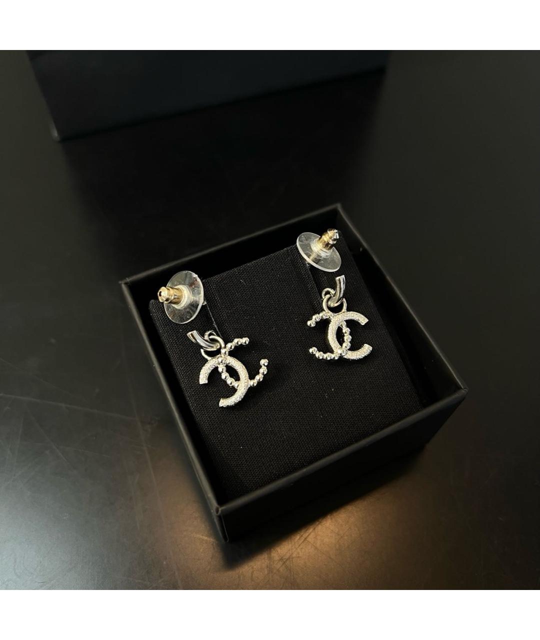 CHANEL Серебряные металлические серьги, фото 6