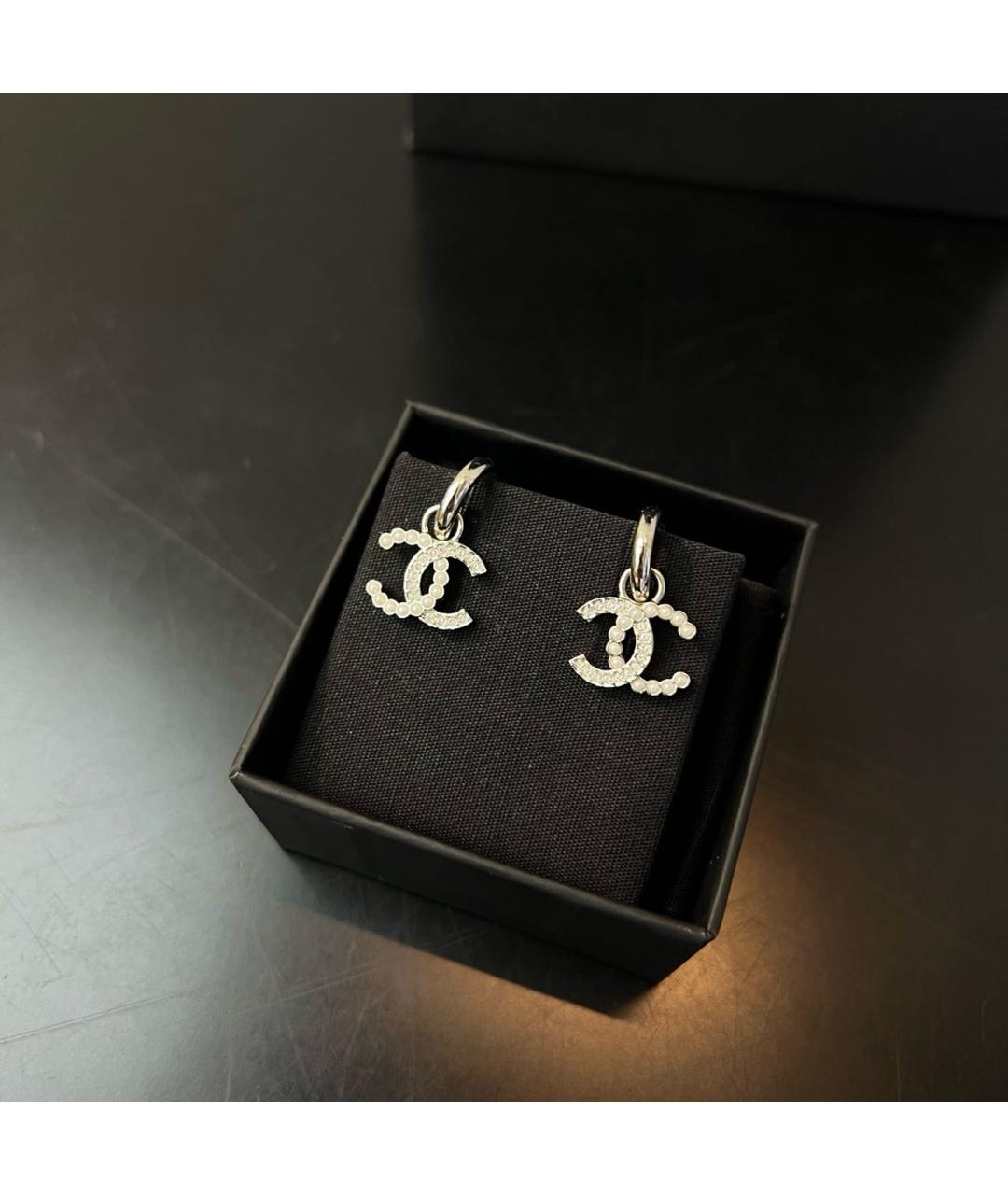 CHANEL Серебряные металлические серьги, фото 4