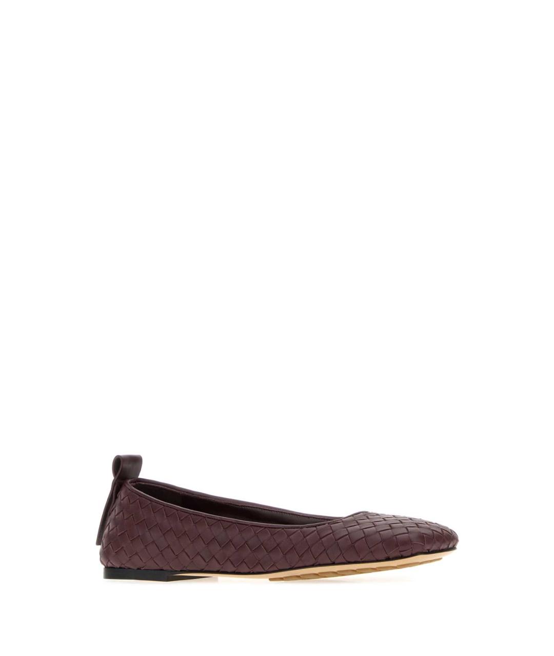 BOTTEGA VENETA Бордовые кожаные балетки, фото 2