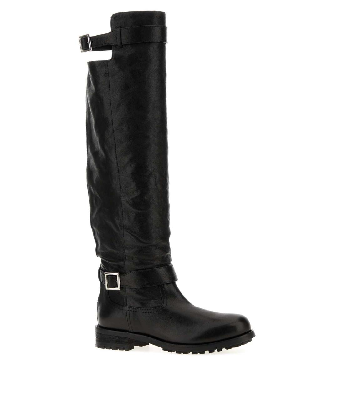 JIMMY CHOO Черные кожаные сапоги, фото 2
