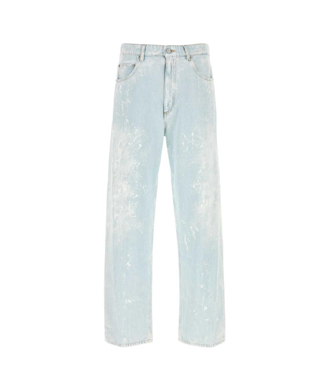 MM6 MAISON MARGIELA Голубые хлопковые прямые джинсы, фото 1