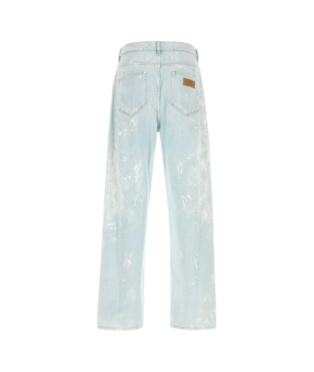 MM6 MAISON MARGIELA Голубые хлопковые прямые джинсы, фото 2