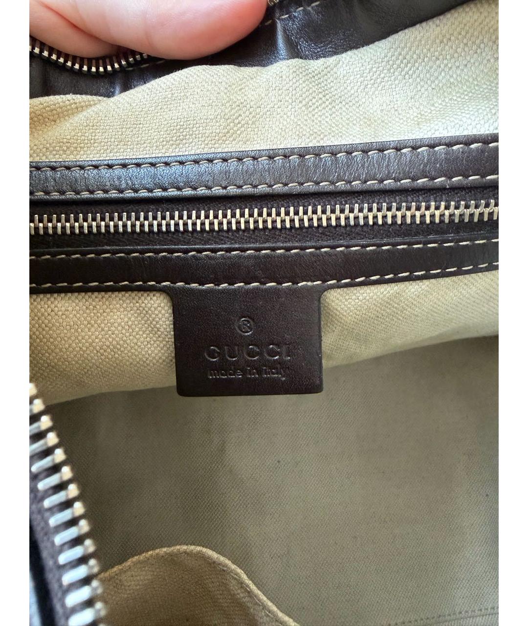 GUCCI Коричневая тканевая сумка через плечо, фото 4