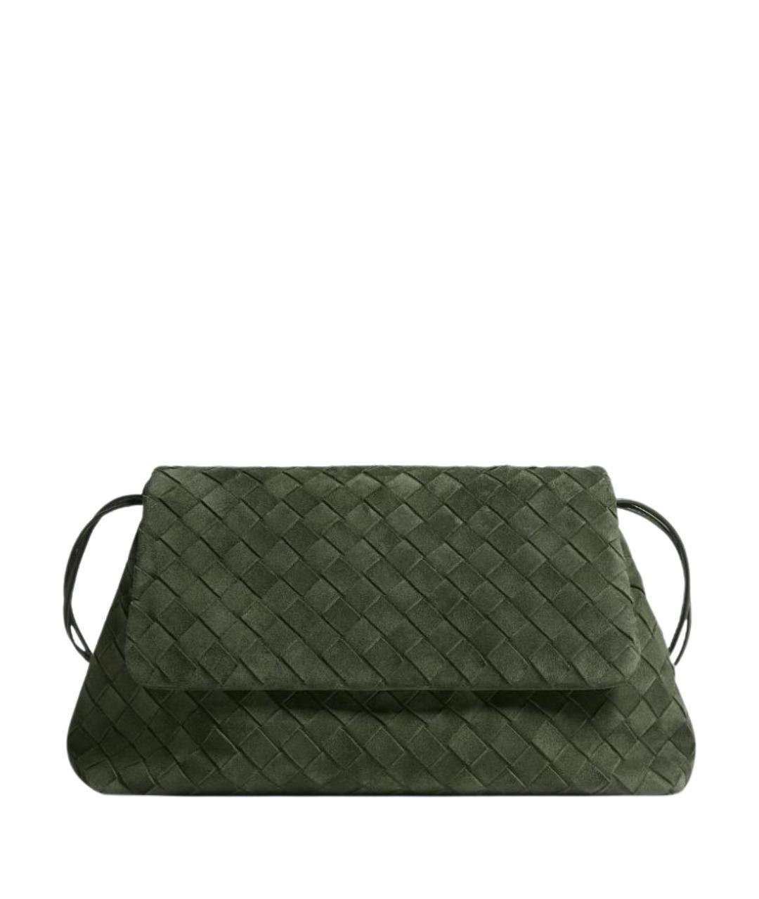BOTTEGA VENETA Зеленая кожаная сумка через плечо, фото 1