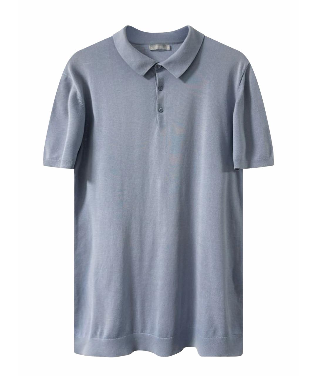 12 STOREEZ Голубое хлопковое поло с коротким рукавом, фото 1