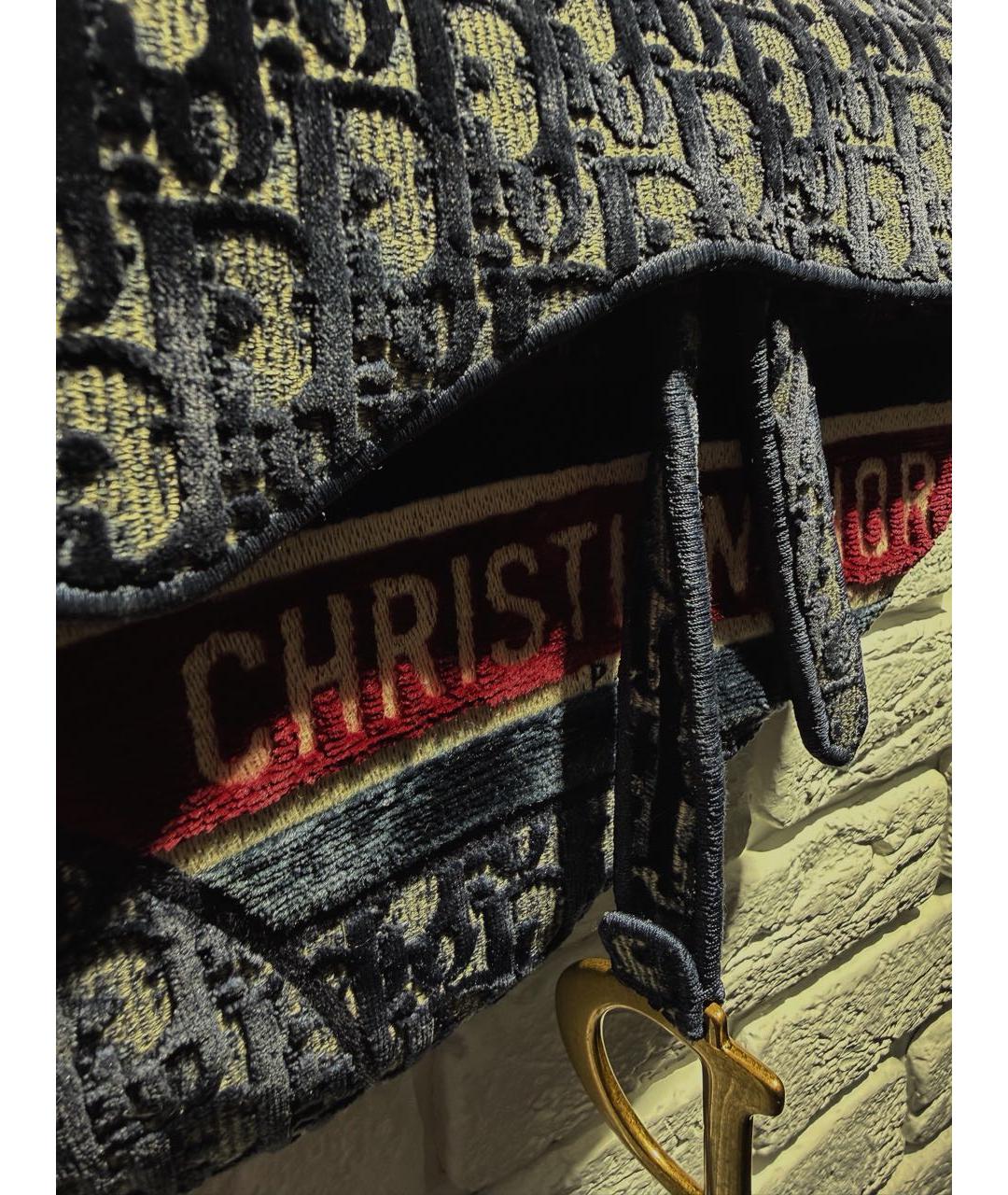 CHRISTIAN DIOR Темно-синяя замшевая сумка с короткими ручками, фото 4