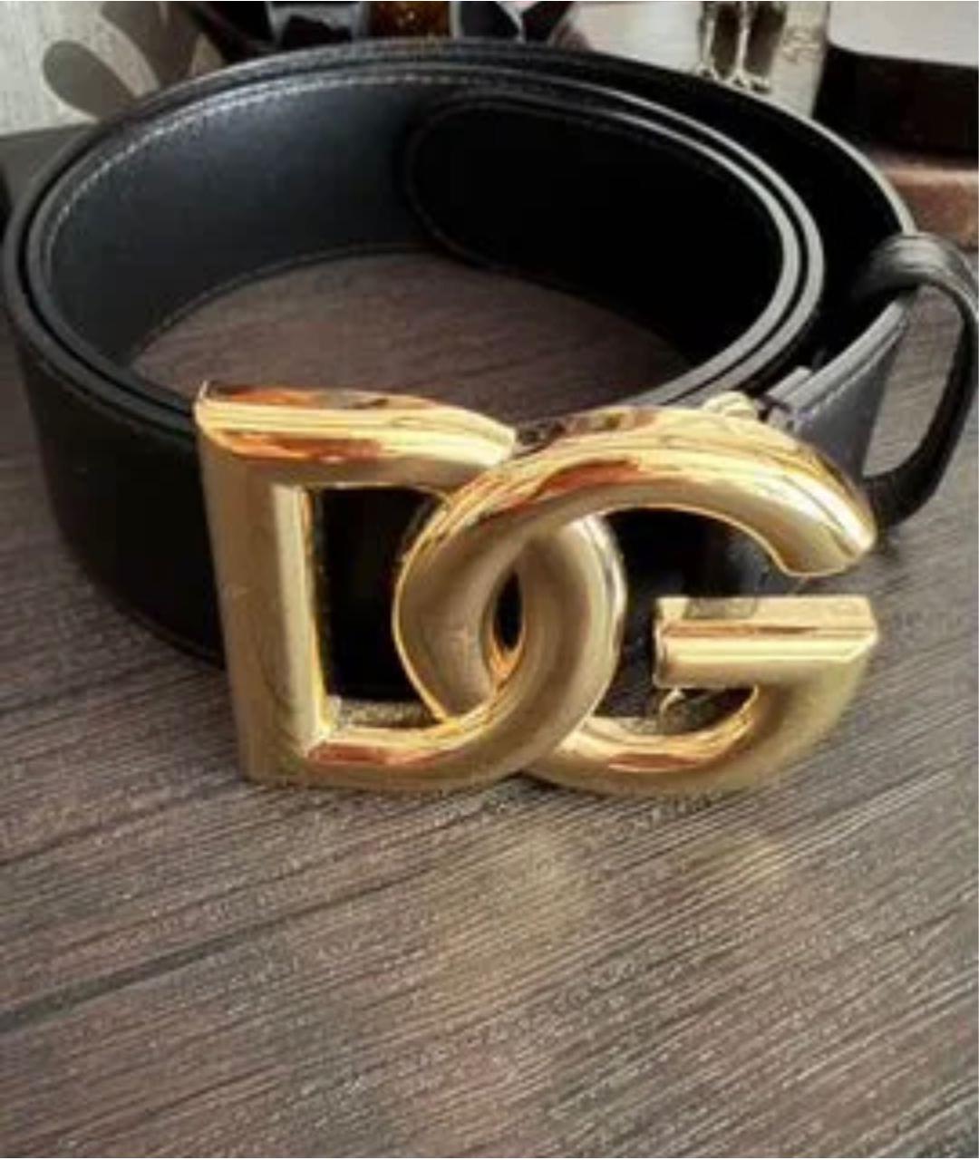 DOLCE&GABBANA Черный кожаный ремень, фото 4