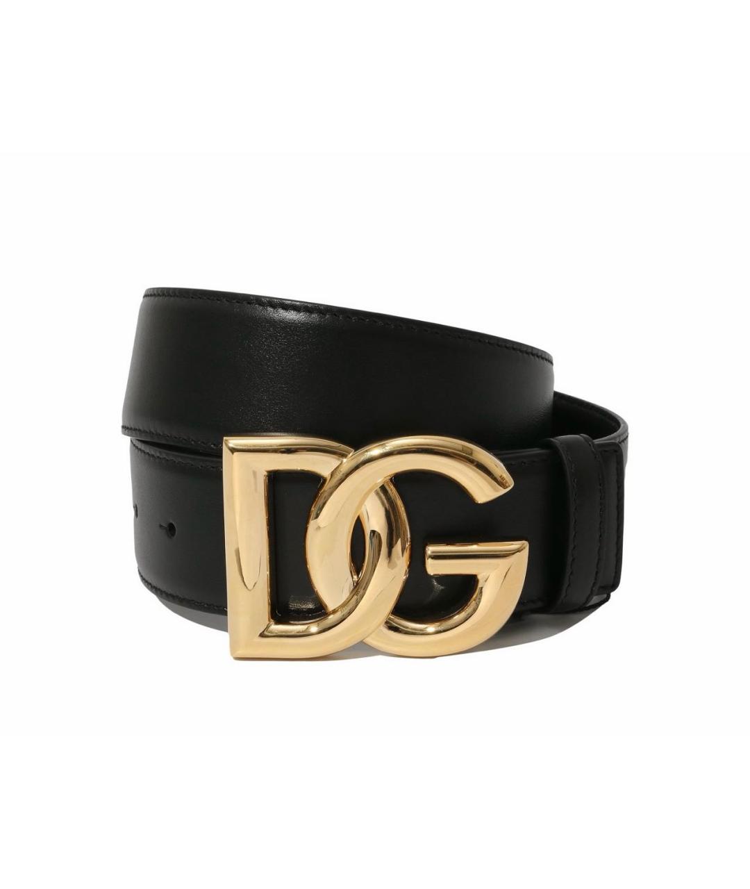 DOLCE&GABBANA Черный кожаный ремень, фото 5