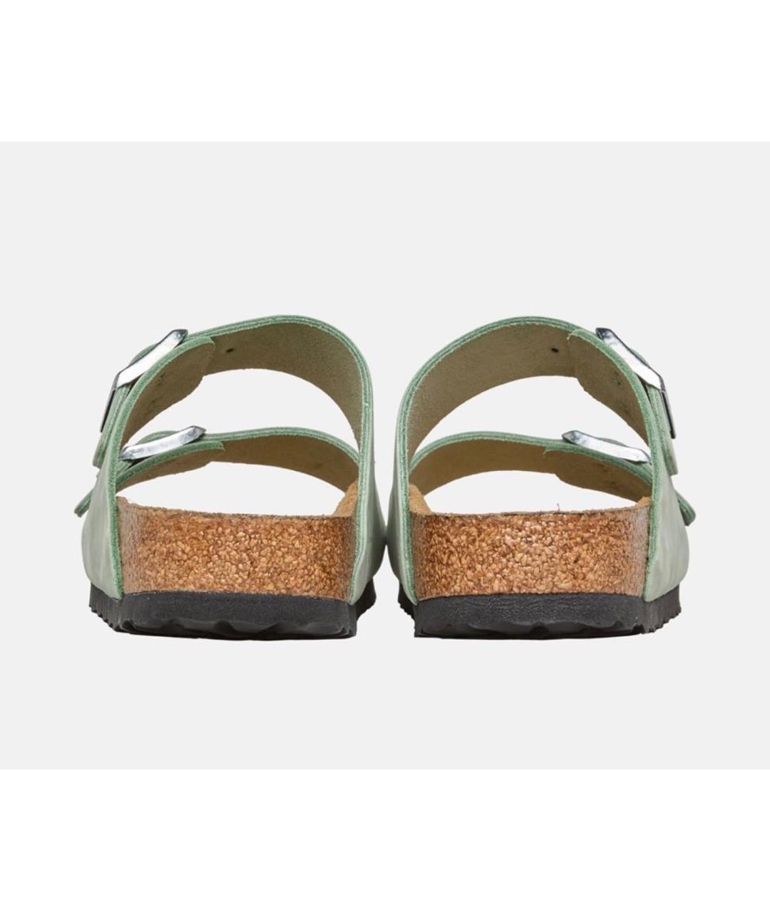 BIRKENSTOCK Зеленые замшевые шлепанцы, фото 3