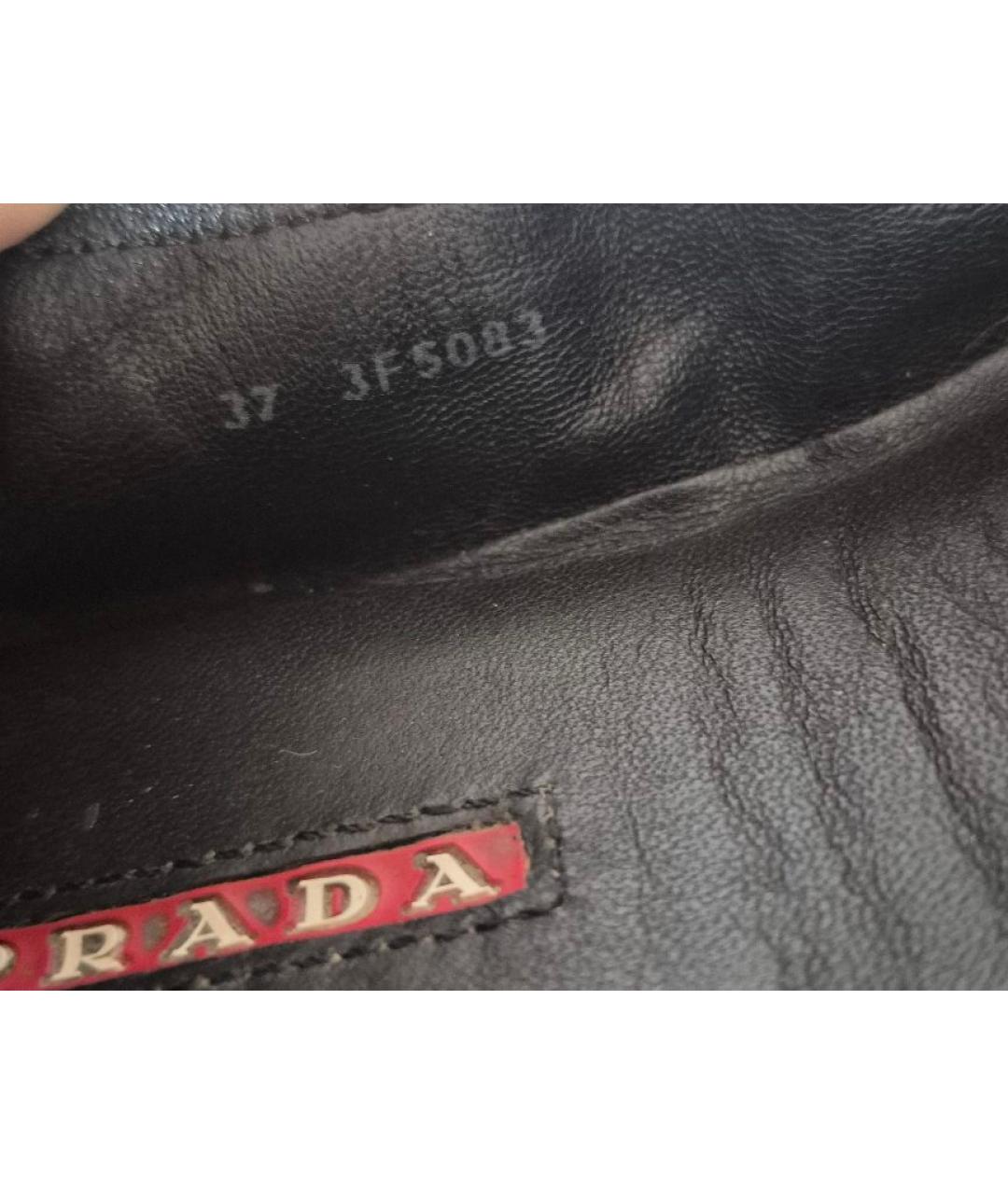 PRADA Черные кожаные балетки, фото 8