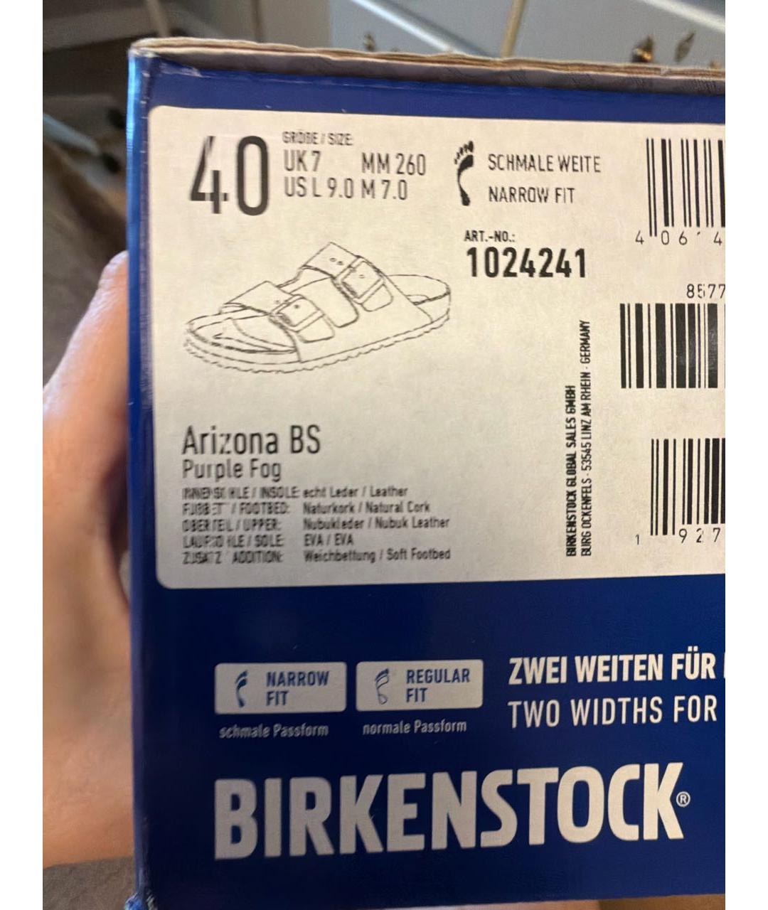 BIRKENSTOCK Фиолетовые нубуковые шлепанцы, фото 5