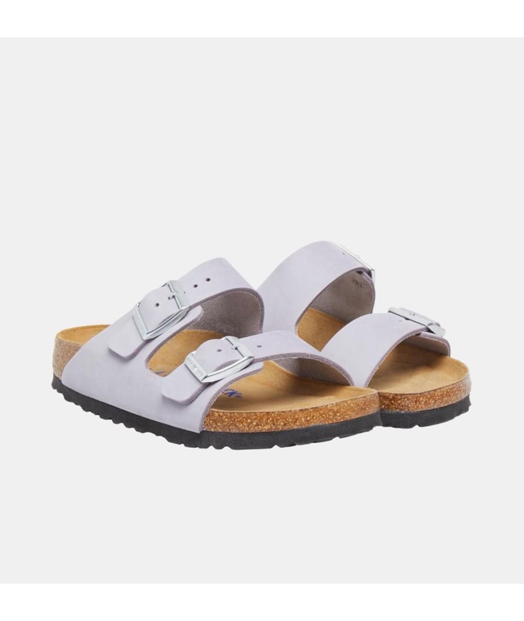 BIRKENSTOCK Фиолетовые нубуковые шлепанцы, фото 4
