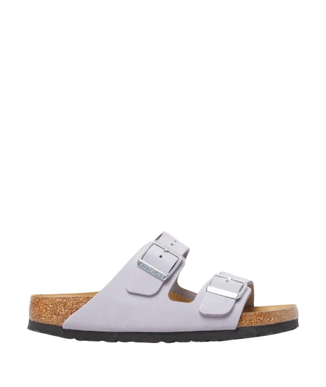 BIRKENSTOCK Фиолетовые нубуковые шлепанцы, фото 1