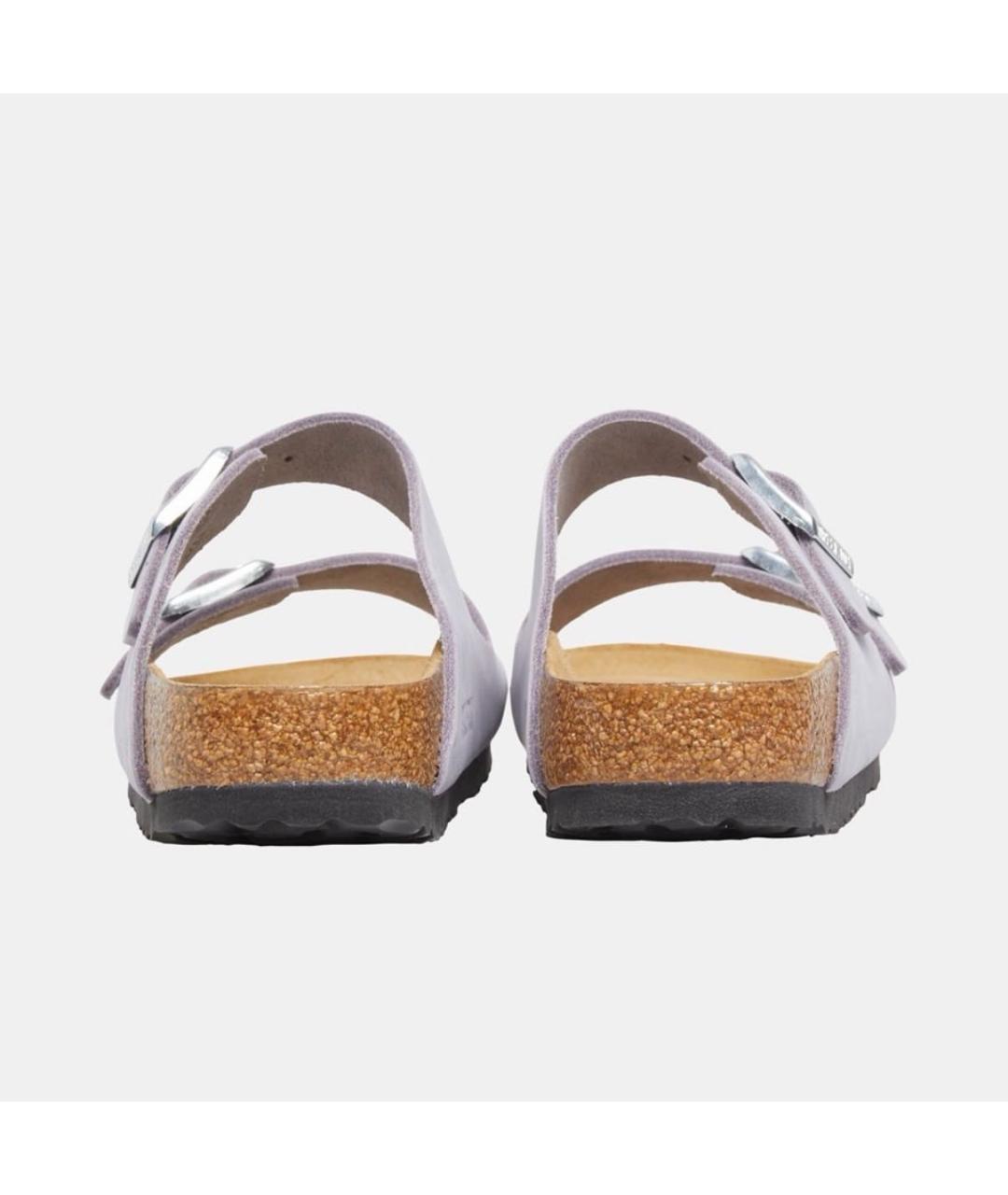BIRKENSTOCK Фиолетовые нубуковые шлепанцы, фото 3