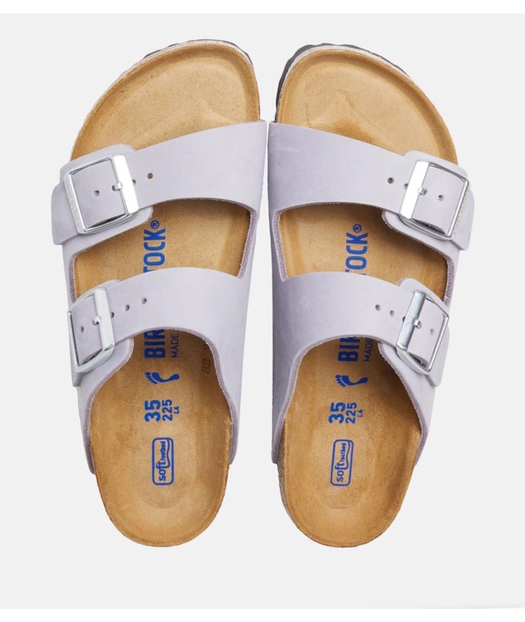 BIRKENSTOCK Фиолетовые нубуковые шлепанцы, фото 2