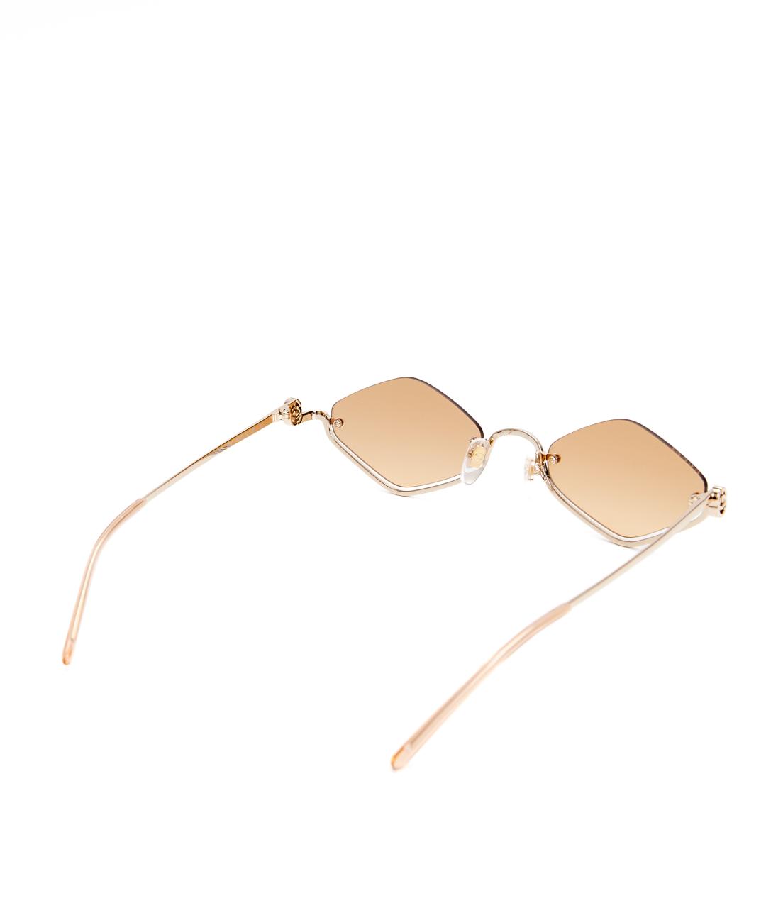 GUCCI Золотые металлические солнцезащитные очки, фото 4