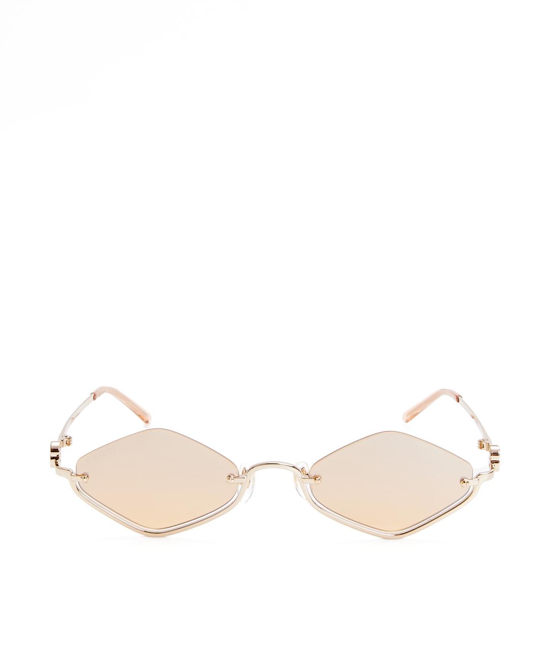 GUCCI Золотые металлические солнцезащитные очки, фото 1