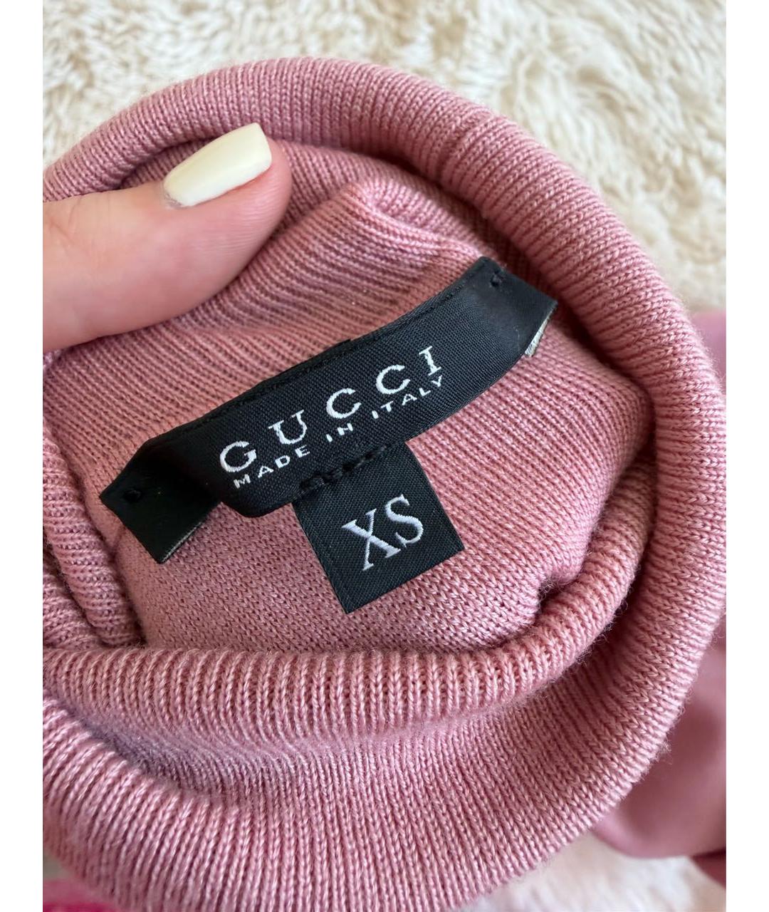 GUCCI Розовая шерстяная водолазка, фото 3