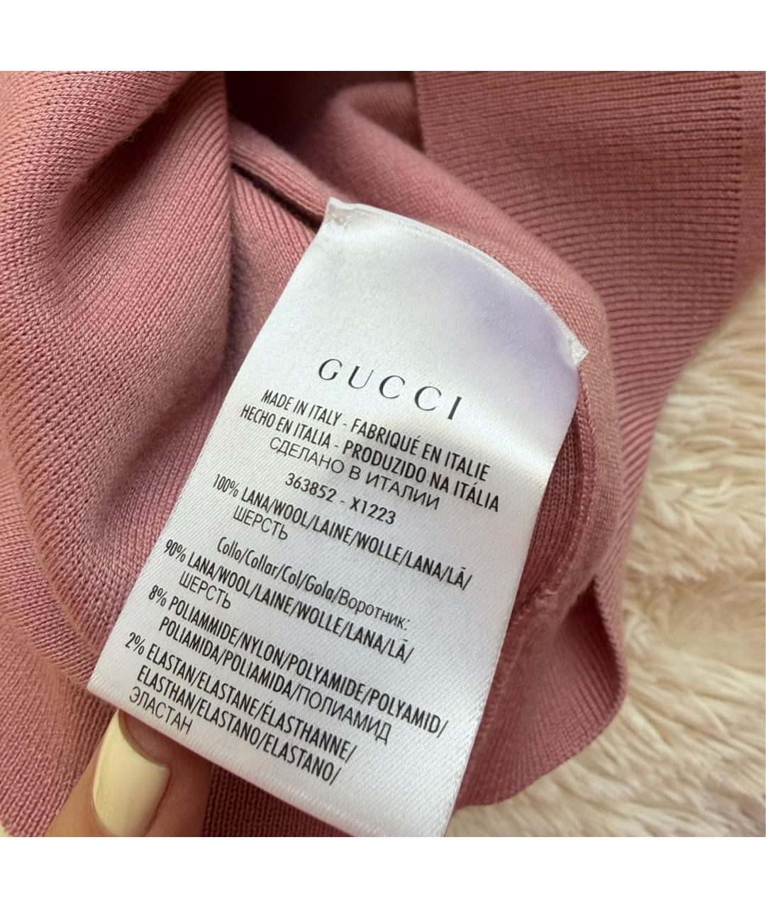 GUCCI Розовая шерстяная водолазка, фото 5