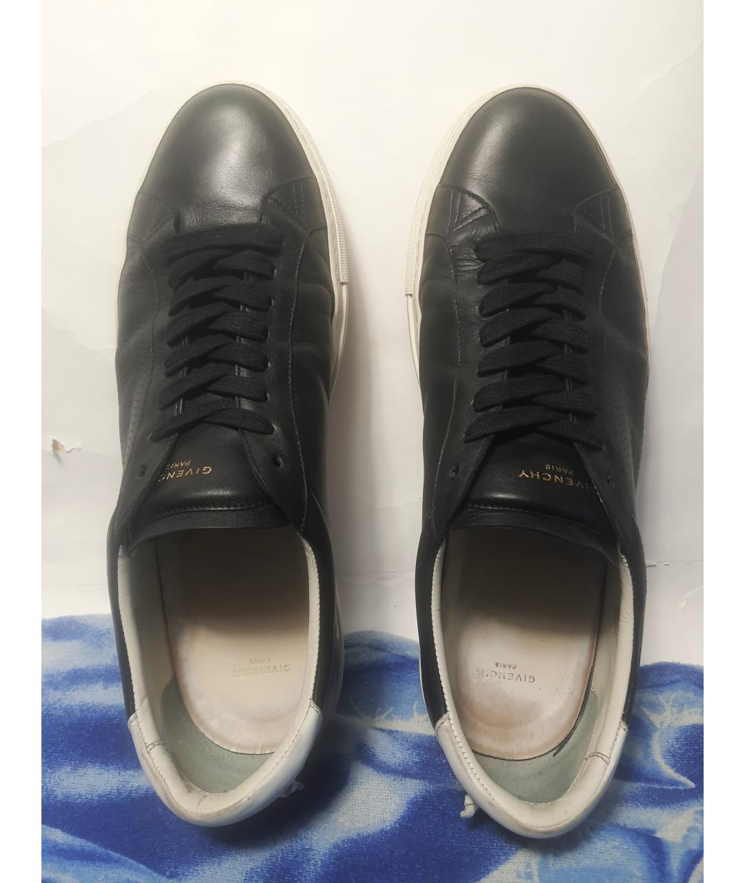 GIVENCHY Черные кожаные низкие кроссовки / кеды, фото 3