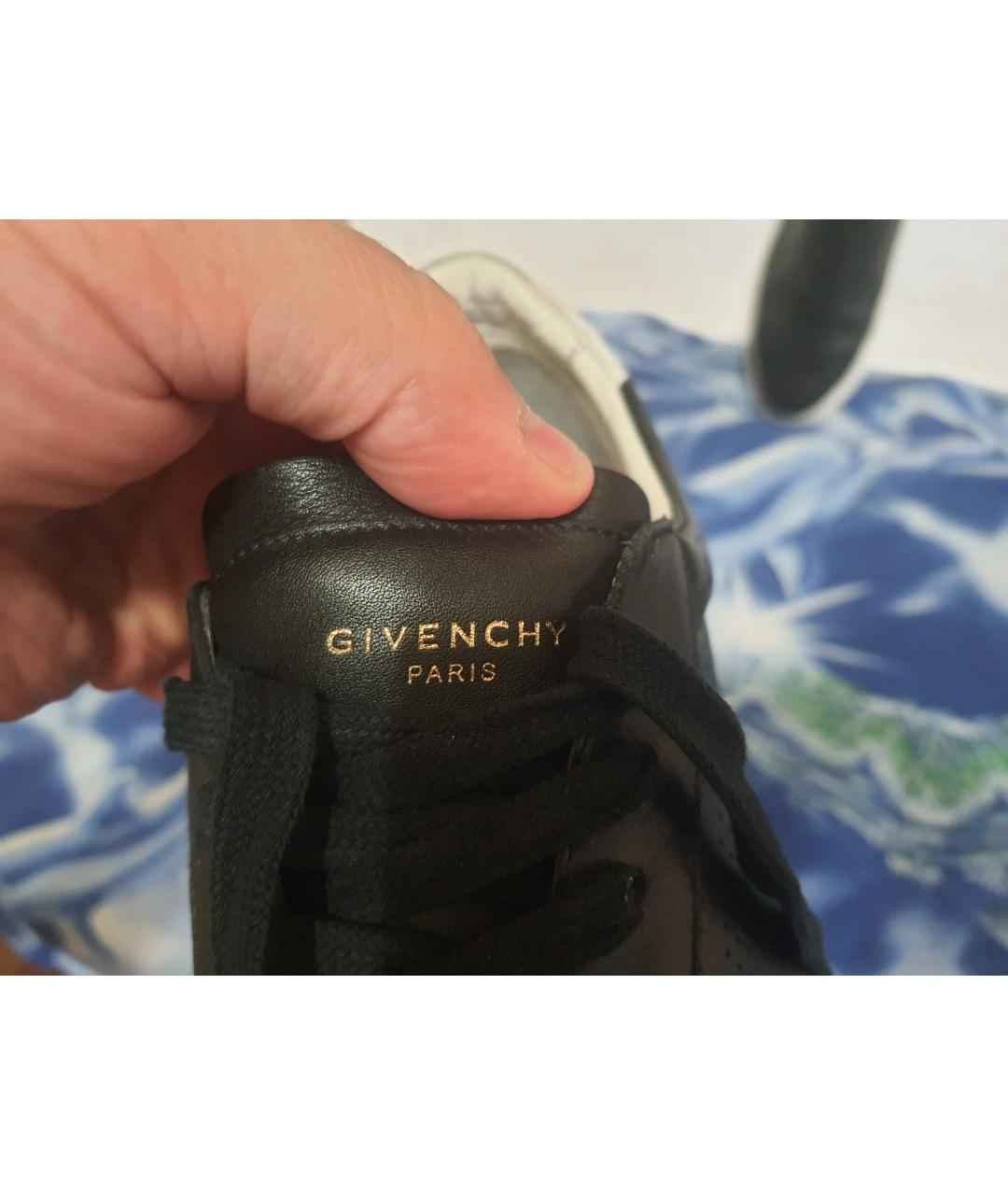 GIVENCHY Черные кожаные низкие кроссовки / кеды, фото 7