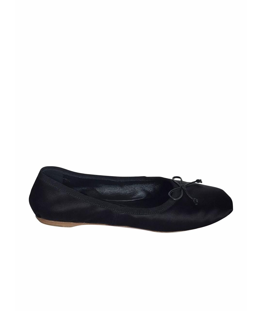 MIU MIU Черные текстильные балетки, фото 1