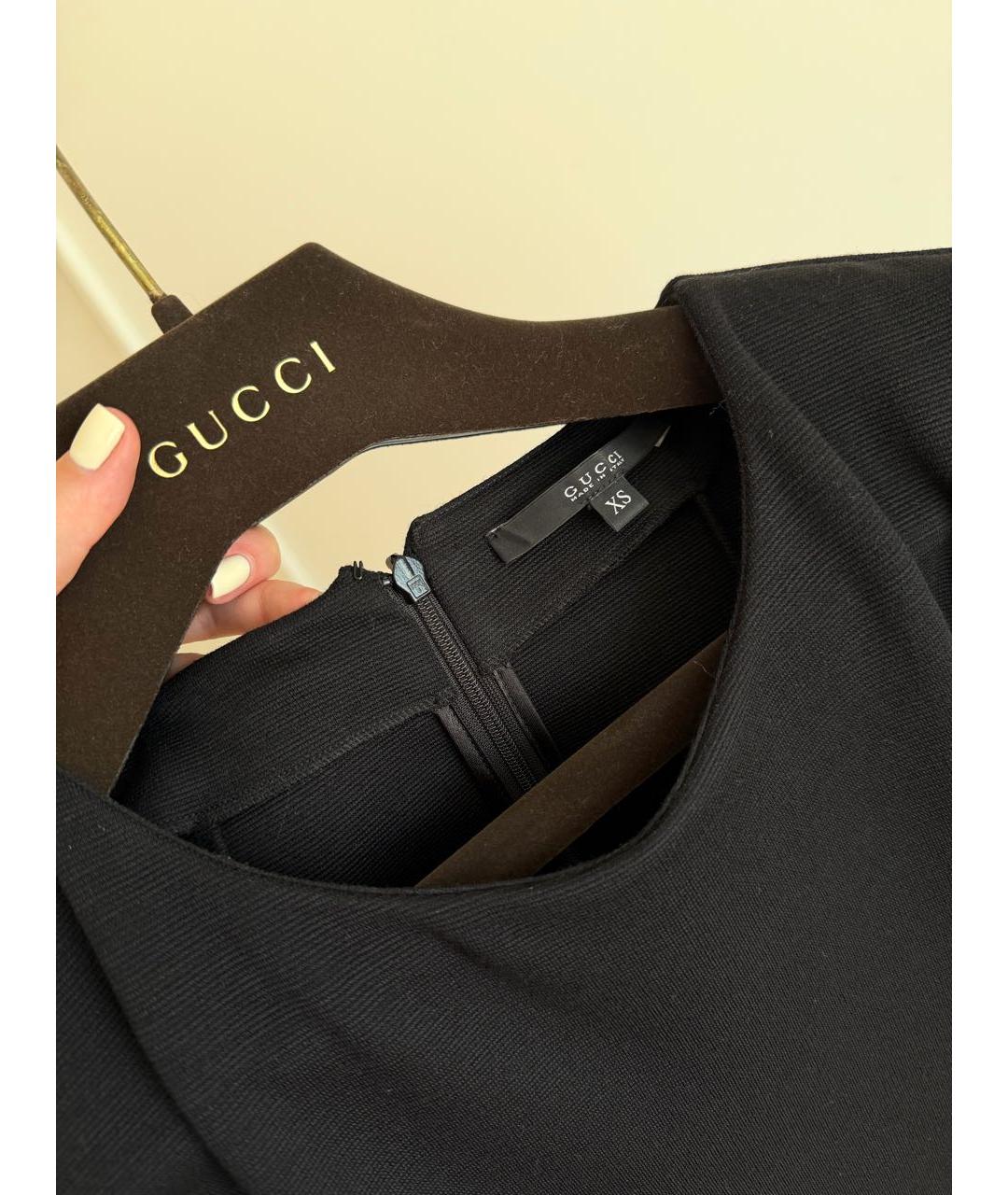 GUCCI Черное шерстяное повседневное платье, фото 3